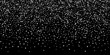 Silver shine of confetti on a black background. Illustration of a drop of shiny particles. Decorative element. Luxury background for your design, cards, invitations, gift, vip.のイラスト素材