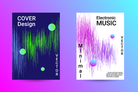 Minimum coverage of a vector. A set of modern abstract backgrounds with abstract gradient linear waves. Sound flyer for creating a fashionable abstract cover, banner, poster, booklet.のイラスト素材