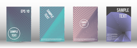 A modern cover design template. A set of modern abstract covers. Creative backgrounds from abstract gradient lines to create a trendy background for a banner, poster, booklet. Vector.のイラスト素材