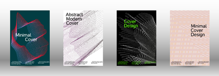 Minimal vector cover design with abstract gradient linear waves. Fashionable style.  Sound flyer for creating a fashionable abstract cover, banner,poster.のイラスト素材
