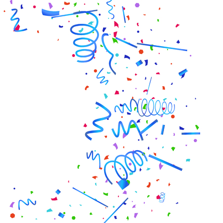 Confetti. Colorful confetti on white background. Festive festive background. Suitable for postcard background, banner, poster, cover design.のイラスト素材