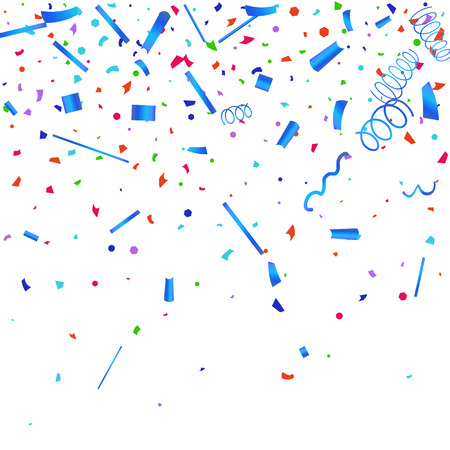 Confetti. Colorful confetti on white background. Festive festive background. Suitable for postcard background, banner, poster, cover design.のイラスト素材