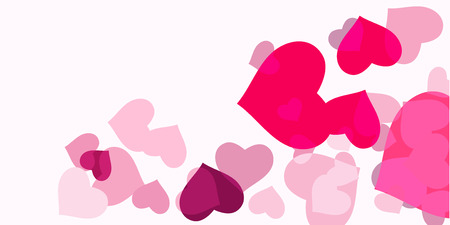 Heart confetti for Valentine's Day. The concept of festive decoration. Fashionable color concept. Trendy pink background in the shape of pink heart confetti for women's day.のイラスト素材