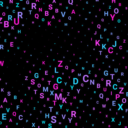 Abstract texture with letters. Vector colorful background made of alphabet symbols for posters, web sites, web pages, business cards, postcards, interior design.のイラスト素材