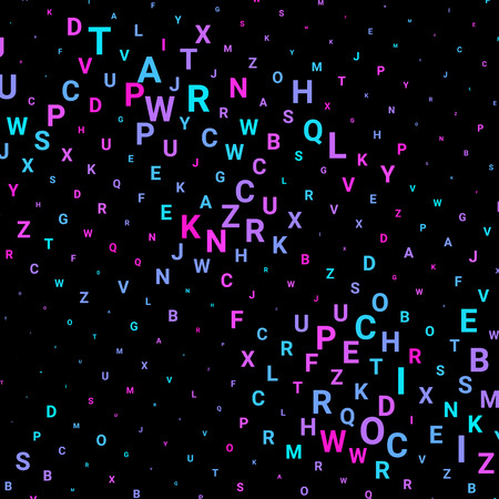 Abstract texture with letters. Vector colorful background made of alphabet symbols for posters, web sites, web pages, business cards, postcards, interior design.のイラスト素材