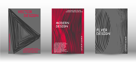 Set of modern abstract covers. Wave lines.Striped background. Trendy geometric patterns. EPS10 Vector Design.のイラスト素材