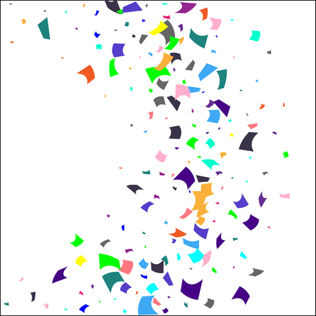 Confetti. Colorful confetti on white background. Holiday festive background. Suitable for postcard background, banner, poster, cover design.Vector.のイラスト素材