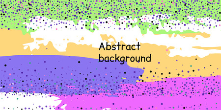 Multicolored confetti dots on a striped background. The concept of festive decoration. Fashionable color concept. Pattern from a striped background with chaotic confetti dots for design poster, bannerのイラスト素材