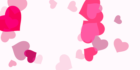 Heart confetti for Valentine's Day. The concept of festive decoration. Fashionable color concept. Trendy pink background in the shape of pink heart confetti for women's day.のイラスト素材