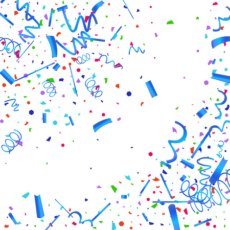 Confetti. Colorful confetti on white background. Festive festive background. Suitable for postcard background, banner, poster, cover design.のイラスト素材