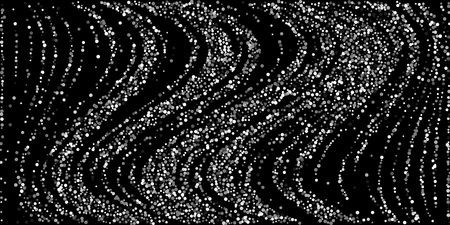 Silver shine of confetti on a black background. Illustration of a drop of shiny particles. Decorative element. Luxury background for your design, cards, invitations, gift, vip.のイラスト素材