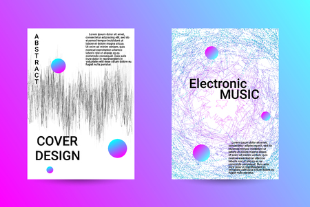 Minimum coverage of a vector. A set of modern abstract backgrounds with abstract gradient linear waves. Sound flyer for creating a fashionable abstract cover, banner, poster, booklet.のイラスト素材