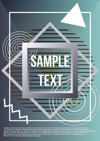 Minimum geometric coverage. Modern abstract cover from elements of style bauhaus, memphis and hipster. Modern design of posters, presentations and banners. Vector illustration.のイラスト素材