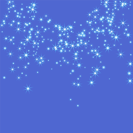 Blue, cold, scattered chaotically confetti-stars on blue. Element of design. It is suitable for business cards, banners, posters. Vector illustration, EPS 10.のイラスト素材