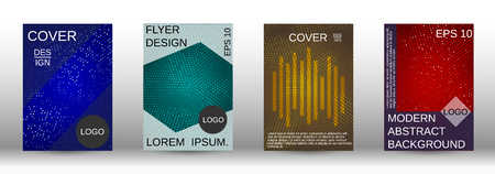 Set of modern abstract covers. Colorful mosaic design. Modern abstract background. Modern design template for banner, poster, booklet, report, magazine.のイラスト素材
