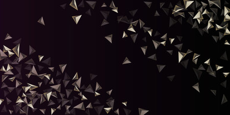 Abstract composition of  triangle. 3D vector illustration . Futuristic geometric background.  Gold ...