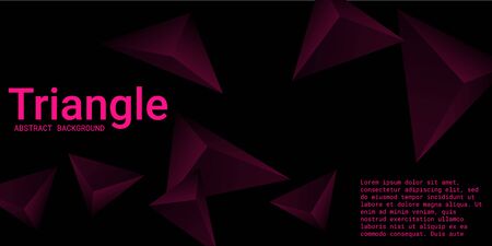 Triangular background. Abstract composition of 3d triangles. Creative geometric background.  3D vector illustration. Mangent three-dimensional triangle in space.のイラスト素材