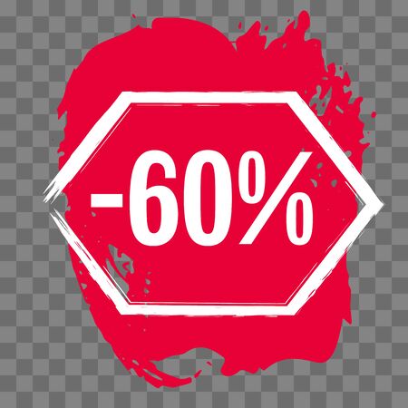 Modern minimalist sales banner.Marketing tag for promotion, commercial campaign.Isolated vector of modern illustration of stickers. Grunge painful backgroundのイラスト素材