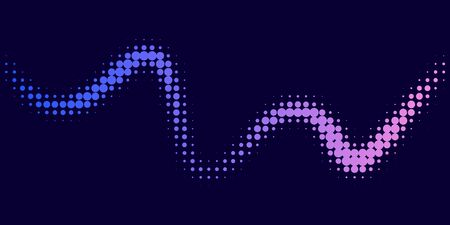 Neon halftone abstract background. Luminous Gradient  futuristic pattern, vector music cover design, concept of invitation to the disco club.のイラスト素材