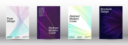 Minimum coverage of a vector. A set of modern abstract backgrounds with abstract gradient linear waves. Fashionable style. The background with is suitable for creating a banner, poster,  catalog.のイラスト素材
