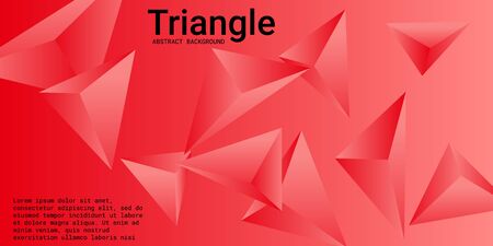 Triangular background. Abstract composition of 3d triangles. Futuristic geometric background.  3D vector illustration . Red  three-dimensional triangle in space.のイラスト素材