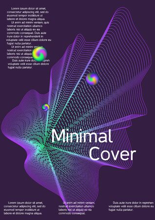 Minimal vector cover design with abstract gradient linear waves. Cover design. Sound flyer for creating a fashionable abstract cover, banner, poster, booklet.のイラスト素材