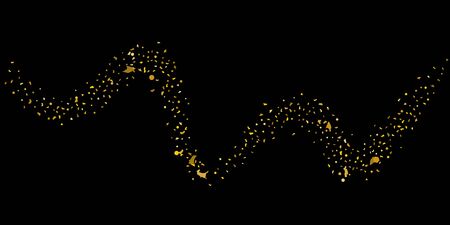 Golden glitter confetti. Abstract design element. Christmas, new year celebration holiday background. Invitation background. Gold glitter star. Christmas light background.のイラスト素材