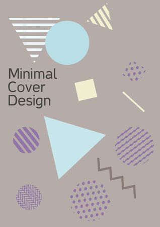 Modern design template. Abstract background in the style of Memphis.  Artistic geometric cover design. Fashionable  cover, banner, poster, booklet. Creative colors backgrounds.のイラスト素材