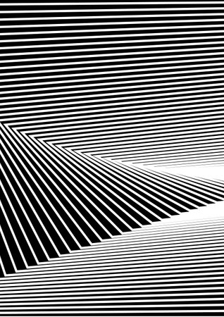 Optical contrast abstract background with distorted lines. Black and white striped psychedelic...