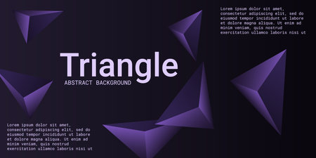 Abstract composition of  triangle. Futuristic geometric background.  3D vector illustration . Violet...