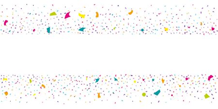 Abstract flying confetti. Falling confetti background. Random glitter shine on a white background. Suitable for your design, cards, invitations, gifts.のイラスト素材