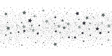 Silver glitter confetti. Light background. White abstract texture. Vector abstract graphic design. New Year Christmas. Silver glitter background. Vector elegant invitation template.のイラスト素材