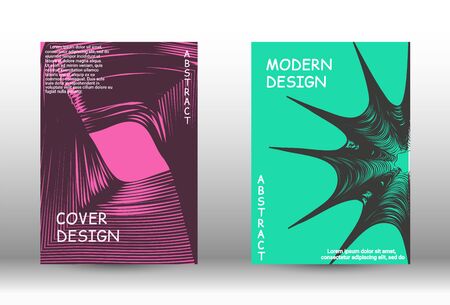 Minimal vector coverage. Abstract cover with the effect of movement and distortion. Trendy geometric patterns. EPS10 Vector Design.のイラスト素材