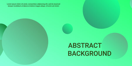 Gradients of balls shapes. Futuristic design of coverages.  Vector geometric illustration. Halftone, 3d. Abstract background of green gradients beads shapes.のイラスト素材