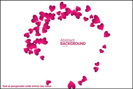 Festive decoration in the form of hearts confetti on the background. Valentine's gift. Banner, poster template. Love vector pattern. Colorful vector background for valentines day.のイラスト素材