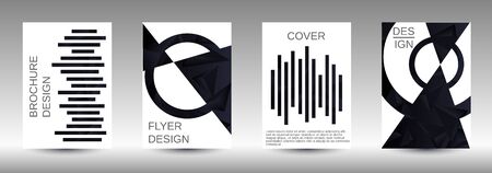 Modern design template. A set of modern abstract covers. Creative black triangle element vector. Geometric booklet cover template design.のイラスト素材