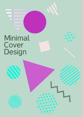 Minimum vector coverage. Abstract background in the style of Memphis.  Artistic geometric cover design. Fashionable  cover, banner, poster, booklet. Creative colors backgrounds. のイラスト素材