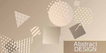 Geometric abstract background with trendy isometric shapes. Minimal universal banner templates in memphis style. Dynamic composition. Vector illustration.のイラスト素材