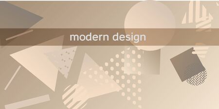 Geometric abstract background with trendy isometric shapes. Minimal universal banner templates in memphis style. Abstract minimalistic background design with dynamic shapes. Vector illustration.のイラスト素材