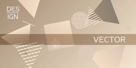 Geometric abstract background with trendy isometric shapes. Minimal universal banner templates in memphis style. Abstract minimalistic background design with dynamic shapes. Vector illustration.のイラスト素材