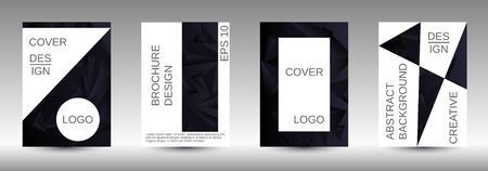 Modern design template. A set of modern abstract covers. Creative black triangle element vector. Geometric booklet cover template design.のイラスト素材
