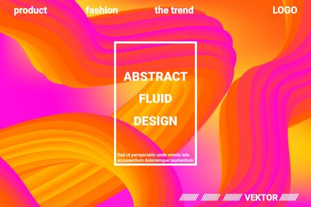 Futuristic Abstract Background. 3d  Abstract liquid fluid color shape. Vibrant Gradient.  Modern graphic texture. Vector 3d illustration.のイラスト素材