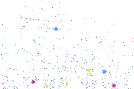 Colored confetti. Illustration of a drop of shiny particles. Decorative element. Luxury background for your design, cards, invitations, gift, vip.のイラスト素材