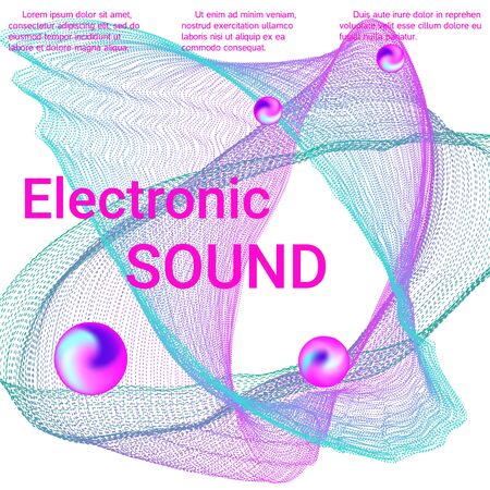 Cover design for electronic music festival.  Modern web template. Business , technology background. Music abstract composition.のイラスト素材