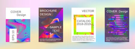 Minimum vector coverage. A set of modern abstract covers. Colorful rainbow gradient. Bright print.のイラスト素材