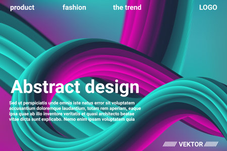 Futuristic Abstract Background. 3d  Abstract liquid fluid color shape. Vibrant Gradient.  Modern...