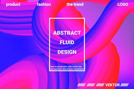 Abstract 3d cover with bright gradient. Abstract liquid fluid color shape. Creative vector concept.  Modern graphic texture. Vector 3d illustration.のイラスト素材