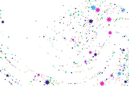 Colored confetti. Illustration of a drop of shiny particles. Decorative element. Luxury background for your design, cards, invitations, gift, vip. のイラスト素材