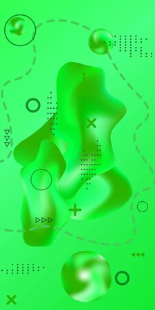 Trendy creative vector space gradient. Abstract vector cover.  A bright, smooth mesh is blurred with a futuristic green pattern.のイラスト素材