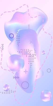 Trendy creative vector space gradient. Abstract vector cover.  Creative fluid background from current shapes to design trendy abstract covers, banners, posters, booklets.のイラスト素材